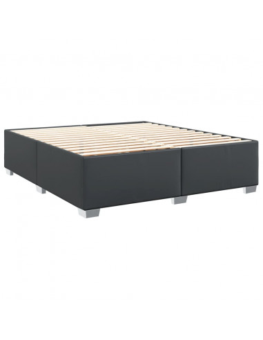 Giroletto a Molle con Materasso Nero 200x200 cm in Similpelle