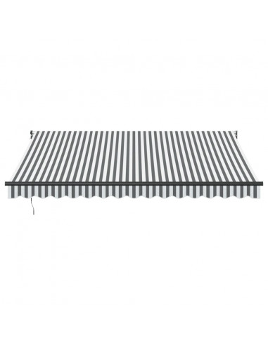 Tenda Retrattile Antracite e Bianca 4x3 m Tessuto e Alluminio