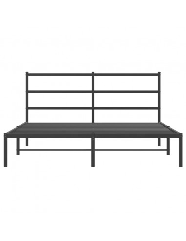 Giroletto con Testiera in Metallo Nero 160x200 cm