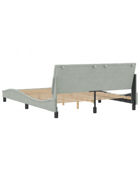 Giroletto con Testiera Grigio Chiaro 160x200 cm in Velluto