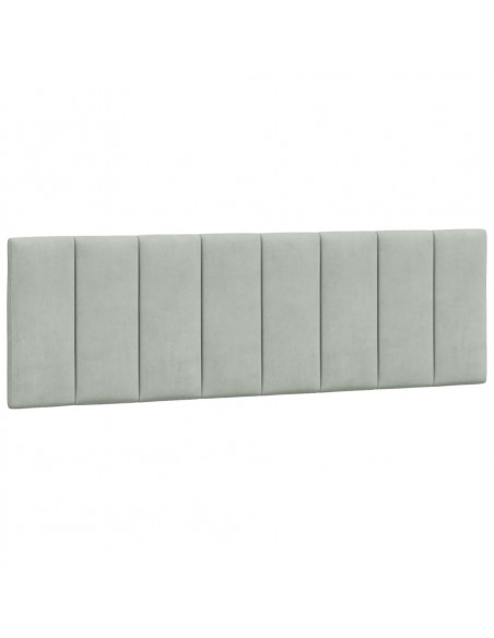 Giroletto con Testiera Grigio Chiaro 160x200 cm in Velluto