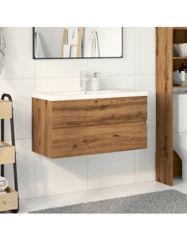 Mobile Bagno Lavabo Integrato Rovere Artigianale 91x39,5x49 cm