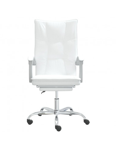 Poltrona da Ufficio Reclinabile Bianca in Similpelle