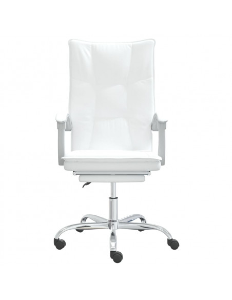 Poltrona da Ufficio Reclinabile Bianca in Similpelle