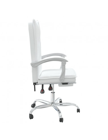 Poltrona da Ufficio Reclinabile Bianca in Similpelle