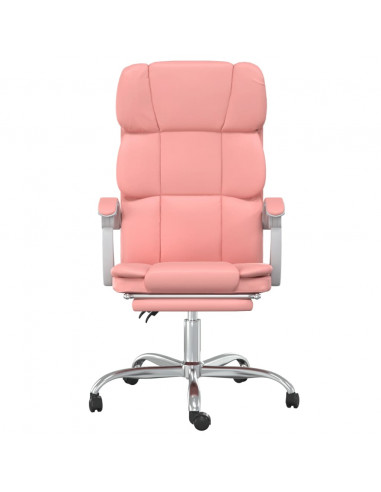 Poltrona da Ufficio Reclinabile Rosa in Similpelle