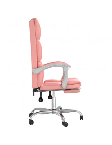 Poltrona da Ufficio Reclinabile Rosa in Similpelle