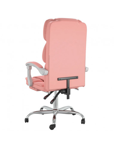 Poltrona da Ufficio Reclinabile Rosa in Similpelle