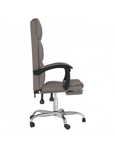 Poltrona da Ufficio Reclinabile Tortora in Tessuto