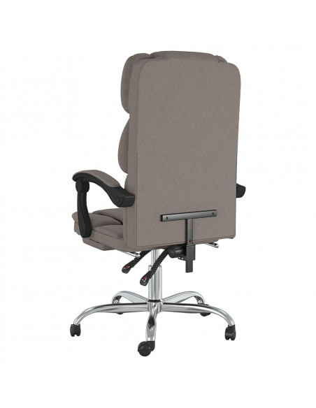 Poltrona da Ufficio Reclinabile Tortora in Tessuto