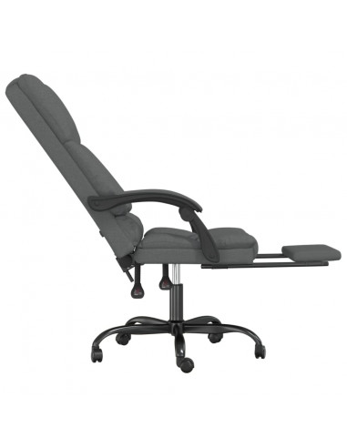 Sedia da Ufficio Massaggio Reclinabile Grigio Scuro in Tessuto