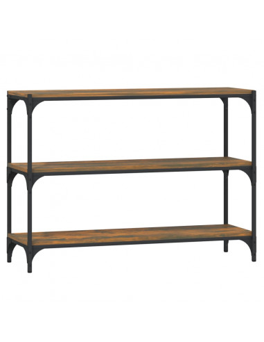 Libreria rovere fumo 100x33x70,5 cm Legno Multistrato e Acciaio