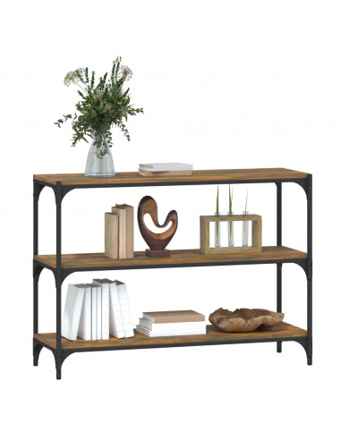 Libreria rovere fumo 100x33x70,5 cm Legno Multistrato e Acciaio