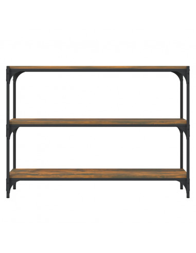 Libreria rovere fumo 100x33x70,5 cm Legno Multistrato e Acciaio