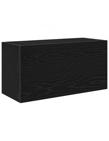 Mobile da Bagno a Parete Nero 60x25x30 cm in Legno Multistrato
