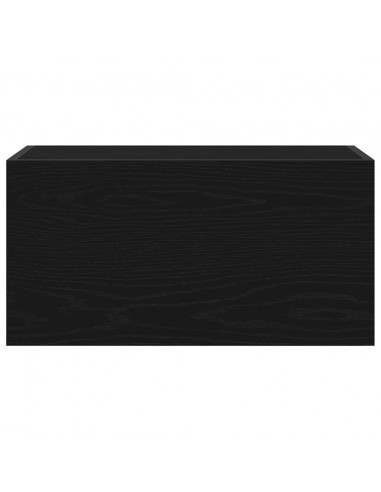 Mobile da Bagno a Parete Nero 60x25x30 cm in Legno Multistrato