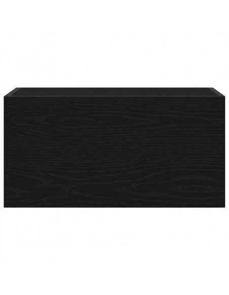 Mobile da Bagno a Parete Nero 60x25x30 cm in Legno Multistrato