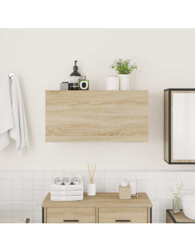 Mobile da Bagno a Parete Rovere Sonoma 80x25x40 cm Truciolato