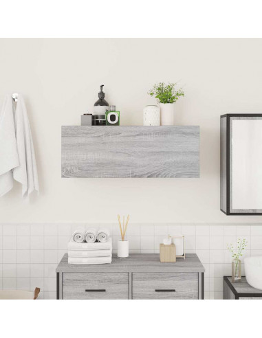 Mobile da Bagno Grigio Sonoma 80x25x30 cm in Legno Multistrato