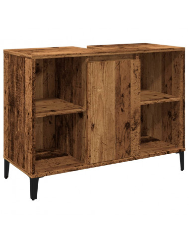 Mobile Lavabo Legno Antico 80x33x60 cm in Legno Multistrato