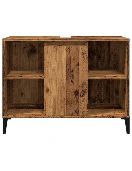 Mobile Lavabo Legno Antico 80x33x60 cm in Legno Multistrato