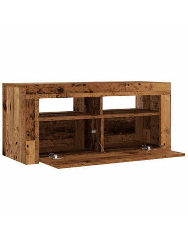 Mobile Porta TV con LED Legno Antico 90x35x40 cm Multistrato