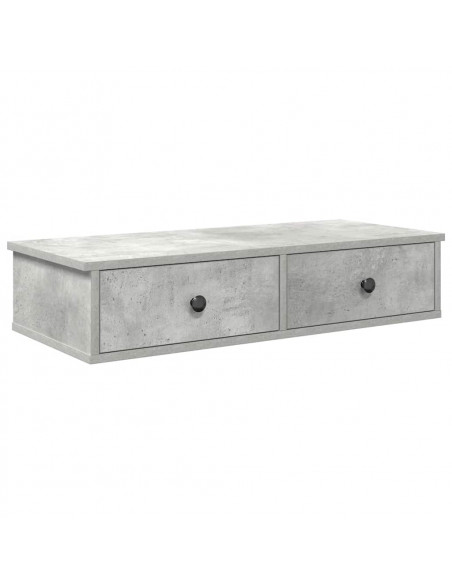 Scaffale a Parete con Cassetti Grigio 80x31x17 cm in Truciolato