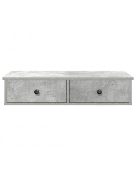 Scaffale a Parete con Cassetti Grigio 80x31x17 cm in Truciolato