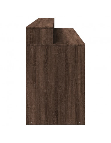 Scrivania con Luci LED Marrone Rovere 200x55x91 cm Truciolato