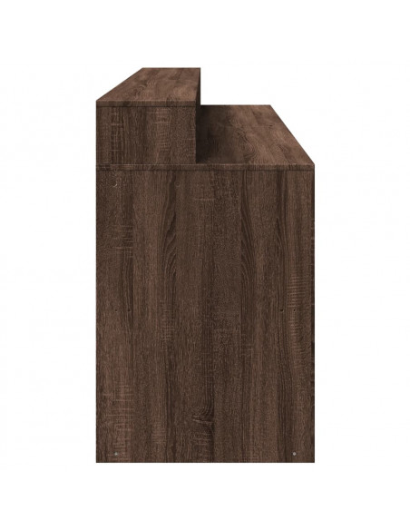 Scrivania con Luci LED Marrone Rovere 200x55x91 cm Truciolato