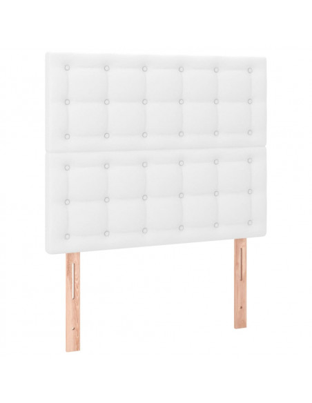 Testiera a LED Bianco 100x5x118/128 cm in Similpelle