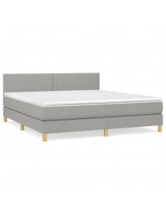 Giroletto a Molle con Materasso Grigio Chiaro180x200 cm Tessuto 2