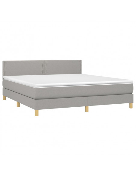Giroletto a Molle con Materasso Grigio Chiaro180x200 cm Tessuto