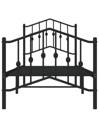 Giroletto con Testiera e Pediera Metallo Nero 75x190 cm