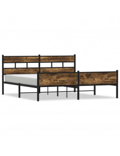 Giroletto senza Materaso in Metallo Rovere Fumo 200x200 cm 2