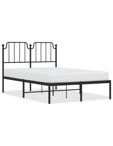 Giroletto con Testiera in Metallo Nero 120x200 cm