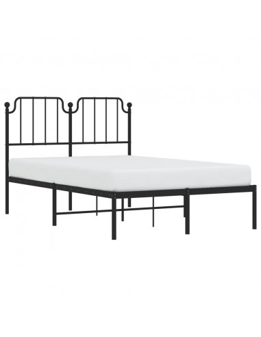 Giroletto con Testiera in Metallo Nero 120x200 cm