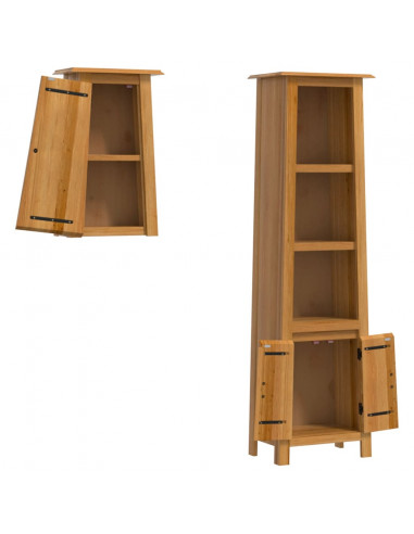 Set Mobili da Bagno 2 pz in Legno Massello di Pino