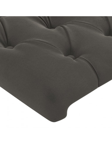 Testiera ad Orecchio Grigio Scuro 93x23x118/128 cm in Velluto