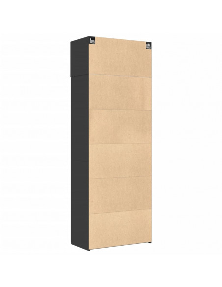Mobile Portaoggetti Nero 80x42,5x225 cm in Truciolato