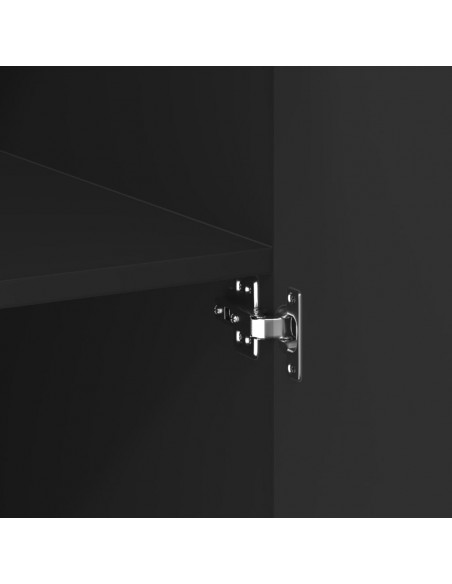 Mobile Portaoggetti Nero 80x42,5x225 cm in Truciolato