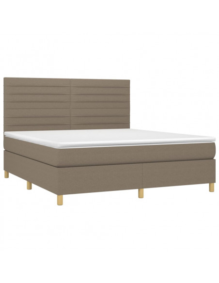 Giroletto a Molle con Materasso Tortora 180x200 cm in Tessuto