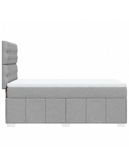 Giroletto a Molle con Materasso Grigio Chiaro 90x200 cm Tessuto