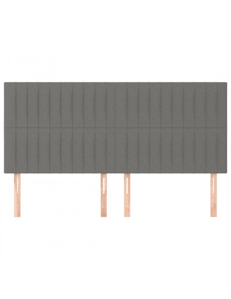 Testiere 4 pz Grigio Scuro 100x5x78/88 cm in Tessuto