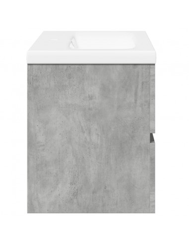Set Mobili da Bagno 2 pz Grigio Cemento in Legno Multistrato