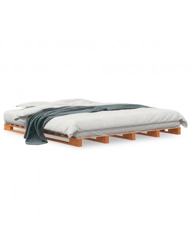 Letto Pallet Marrone Cera 180x200 cm in Legno Massello di Pino