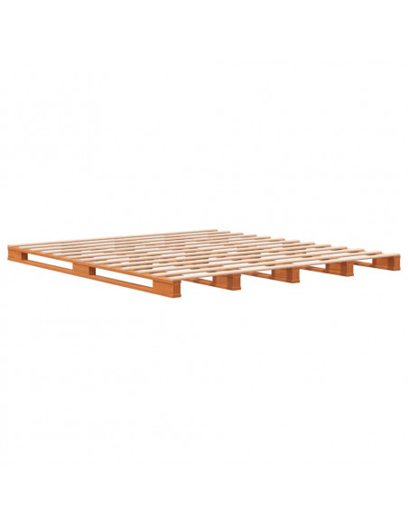 Letto Pallet Marrone Cera 180x200 cm in Legno Massello di Pino