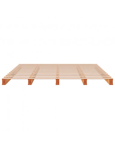 Letto Pallet Marrone Cera 180x200 cm in Legno Massello di Pino