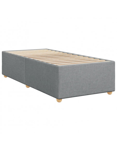 Giroletto a Molle con Materasso Grigio Chiaro 90x200 cm Tessuto