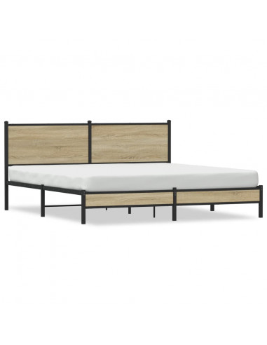 Giroletto senza Materaso in Metallo Rovere Sonoma 180x200 cm